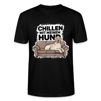 Chillen mit meinem Hund | Hundebesitzer - Stanley/Stella Unisex Bio-T-Shirt CRAFTER - Schwarz - Vorne - Alina (178cm) & Michal (187cm)
