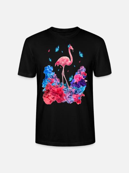 Wolken Flamingo - Stanley/Stella Unisex Bio-T-Shirt CRAFTER - Schwarz