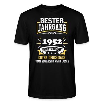 1952 Bester Jahrgang - Stanley/Stella Unisex Bio-T-Shirt CRAFTER - Schwarz - Vorne - Alina (178cm) & Michal (187cm)