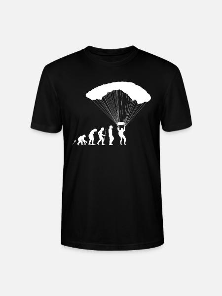 Fallschirmspringen Evolution Fun Shirt - Stanley/Stella Unisex Bio-T-Shirt CRAFTER - Schwarz