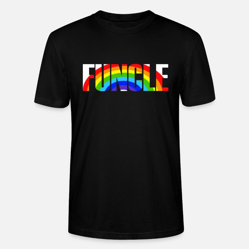 Cool Funcle Rainbow Uncle Gift - Stanley/Stella Unisex Bio-T-Shirt CRAFTER - Schwarz