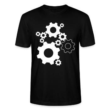 Zahnrad Feinwerkmechaniker - Stanley/Stella Unisex Bio-T-Shirt CRAFTER - Schwarz - Vorne - Alina (178cm) & Michal (187cm)