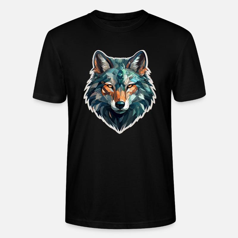 Wolf - Illustration - Stanley/Stella Unisex Bio-T-Shirt CRAFTER - Schwarz
