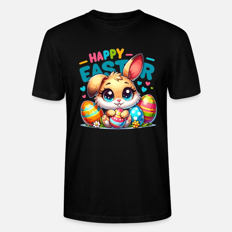 Happy Easter - Easter Bunny Illustration - Stanley/Stella Unisex Bio-T-Shirt CRAFTER - Schwarz