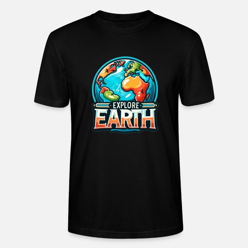 Explore Earth - Erde Illustration - Stanley/Stella Unisex Bio-T-Shirt CRAFTER - Schwarz