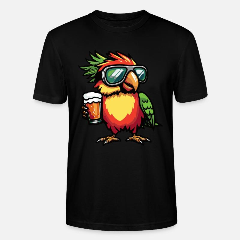 Papagai Apres Ski Bier Comic - Stanley/Stella Unisex Bio-T-Shirt CRAFTER - Schwarz