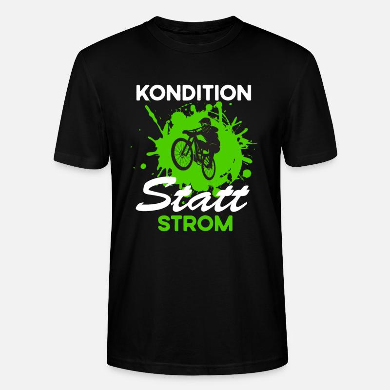 Fahrrad Kondition statt Strom - Stanley/Stella Unisex Bio-T-Shirt CRAFTER - Schwarz