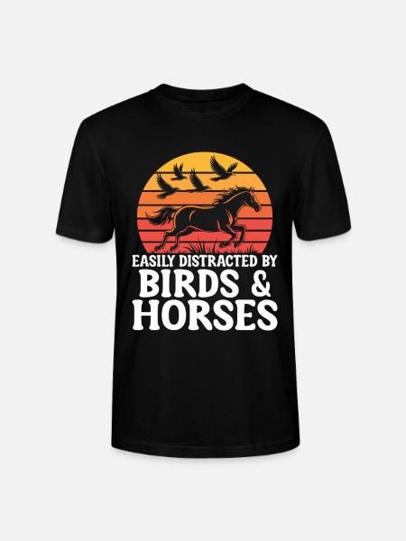 Vögel und Pferde Reiten Reiten Reiter - Stanley/Stella Unisex Bio-T-Shirt CRAFTER - Schwarz
