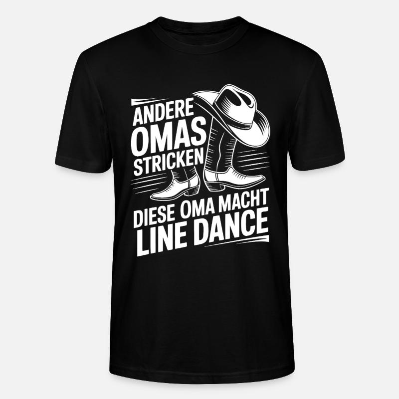 Line Dance Omas Stricken - Stanley/Stella Unisex Bio-T-Shirt CRAFTER - Schwarz