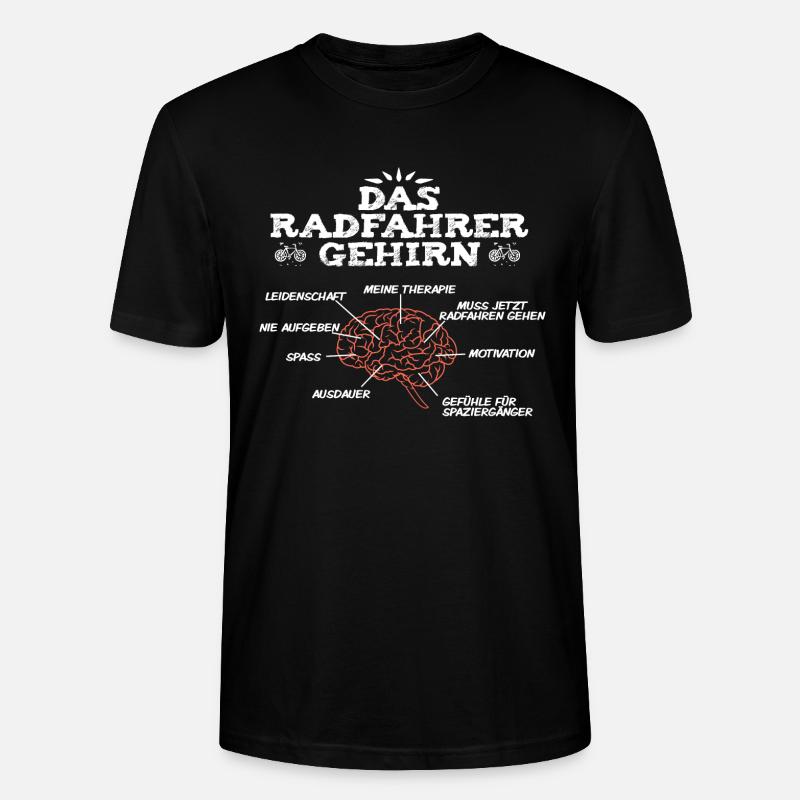 Fahrradfaherer gehirn - Stanley/Stella Unisex Bio-T-Shirt CRAFTER - Schwarz