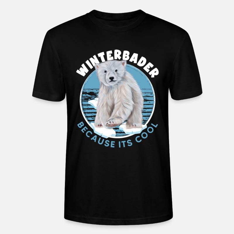 winterbader eisbader eisbär geht eisbaden - Stanley/Stella Unisex Bio-T-Shirt CRAFTER - Schwarz