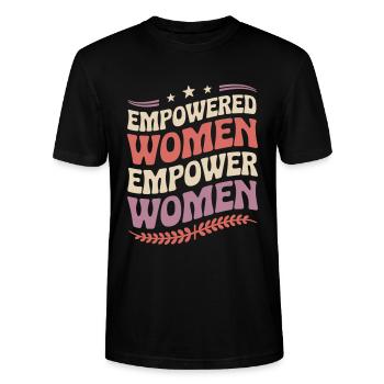 Empowered Women | Feministisches Statement - Stanley/Stella Unisex Bio-T-Shirt CRAFTER - Schwarz - Vorne - Alina (178cm) & Michal (187cm)