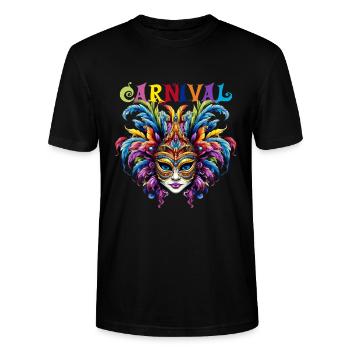 Fasching Karneval Venezianische Maske - Stanley/Stella Unisex Bio-T-Shirt CRAFTER - Schwarz - Vorne - Alina (178cm) & Michal (187cm)