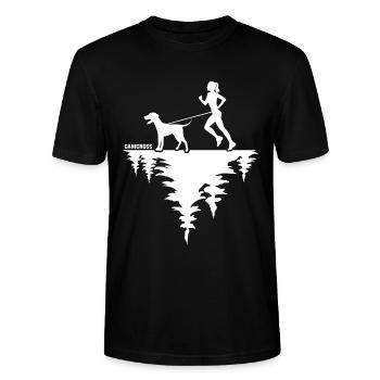canicross Zughundesport "laufen mit Hund" - Stanley/Stella Unisex Bio-T-Shirt CRAFTER - Schwarz - Vorne - Alina (178cm) & Michal (187cm)