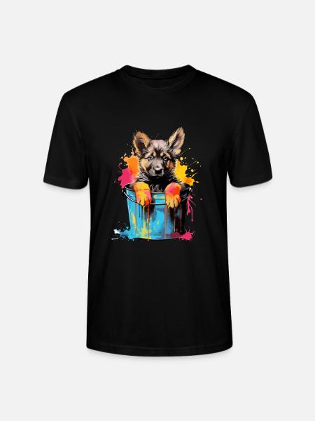 Deutscher Schäferhund Hund Hunderasse - Stanley/Stella Unisex Bio-T-Shirt CRAFTER - Schwarz