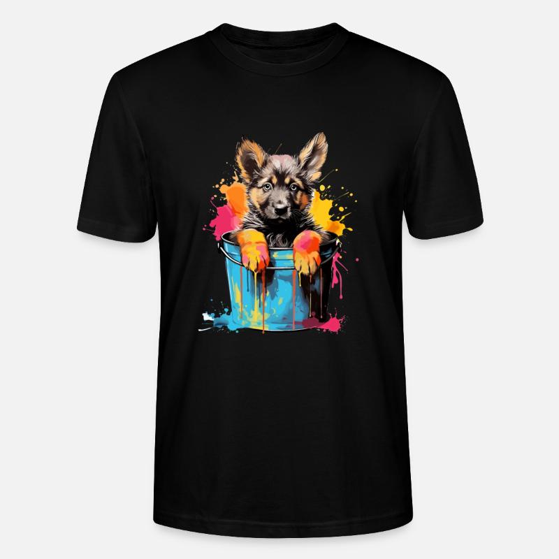 Deutscher Schäferhund Hund Hunderasse - Stanley/Stella Unisex Bio-T-Shirt CRAFTER - Schwarz