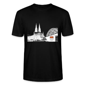 Kölner Dom - Stanley/Stella Unisex Bio-T-Shirt CRAFTER - Schwarz - Vorne - Alina (178cm) & Michal (187cm)