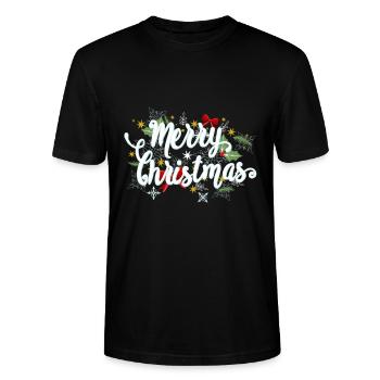 Weihnachten - Stanley/Stella Unisex Bio-T-Shirt CRAFTER - Schwarz - Vorne - Alina (178cm) & Michal (187cm)