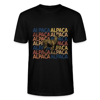 Alpaka - Stanley/Stella Unisex Bio-T-Shirt CRAFTER - Schwarz - Vorne - Alina (178cm) & Michal (187cm)