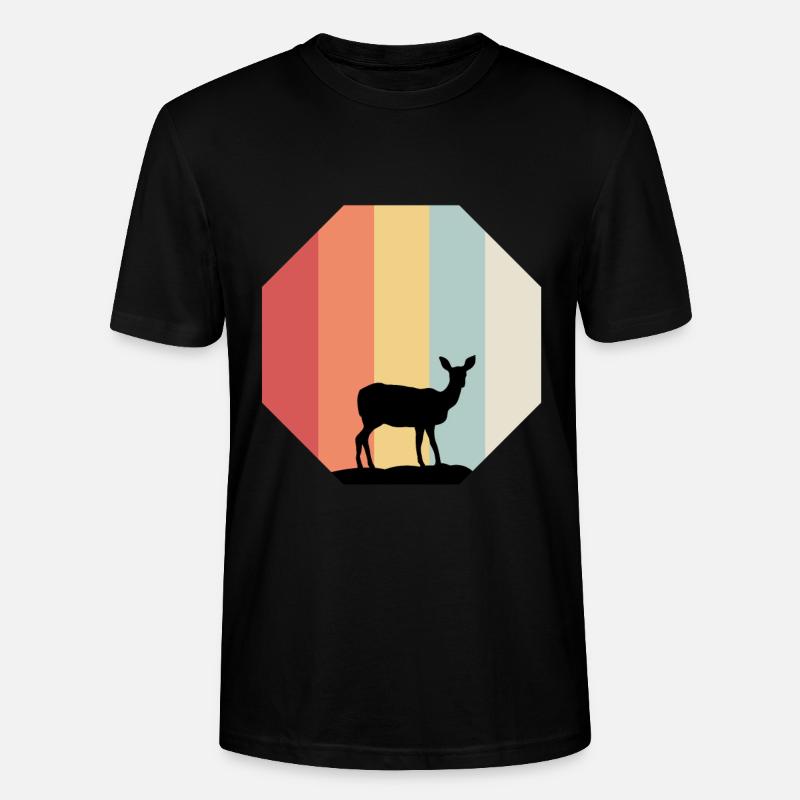 Cerf de cerf - T-shirt bio CRAFTER Stanley Stella Unisexe - noir