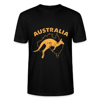 Australien - Stanley/Stella Unisex Bio-T-Shirt CRAFTER - Schwarz - Vorne - Alina (178cm) & Michal (187cm)