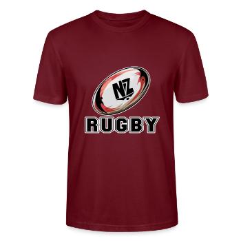 New Zealand - Stanley/Stella CRAFTER Unisex Organic T-Shirt - burgundy - Front - Alina (178cm) & Michal (187cm)