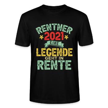 Rentner eine Legende verlässt das Gelände - Stanley/Stella Unisex Bio-T-Shirt CRAFTER - Schwarz - Vorne - Alina (178cm) & Michal (187cm)