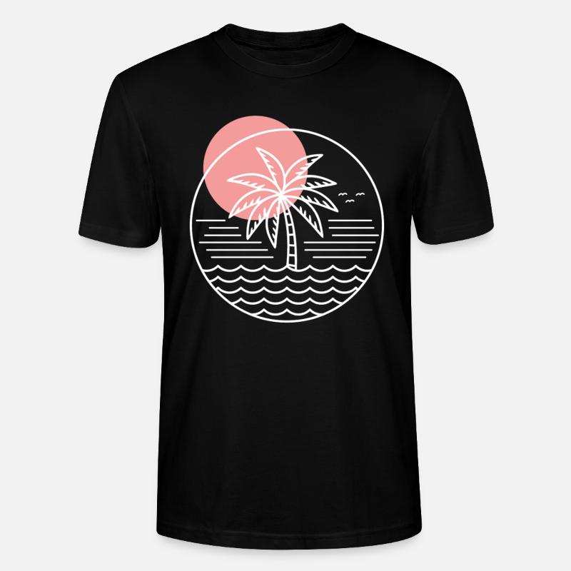 Palm Tree Circle - Stanley/Stella CRAFTER Unisex Organic T-Shirt - black