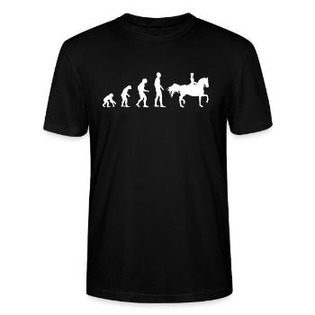 Evolution Dressur - Stanley/Stella Unisex Bio-T-Shirt CRAFTER - Schwarz - Vorne - Alina (178cm) & Michal (187cm)