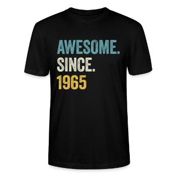 59e anniversaire 59 ans d’expérience depuis 1965 - T-shirt bio CRAFTER Stanley Stella Unisexe - noir - Devant - Alina (178cm) & Michal (187cm)