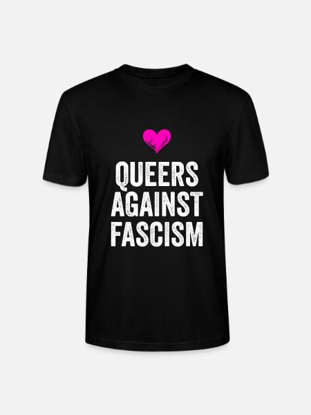 QUEERS AGAINST FASCISM - Stanley/Stella Unisex Bio-T-Shirt CRAFTER - Schwarz