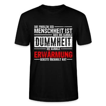 Lustiger Spruch - Stanley/Stella Unisex Bio-T-Shirt CRAFTER - Schwarz - Vorne - Alina (178cm) & Michal (187cm)