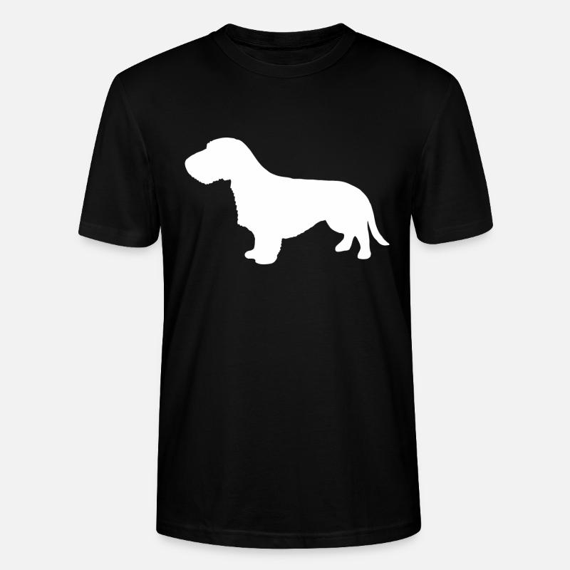 Rauhaardackel Silhouette - Stanley/Stella Unisex Bio-T-Shirt CRAFTER - Schwarz