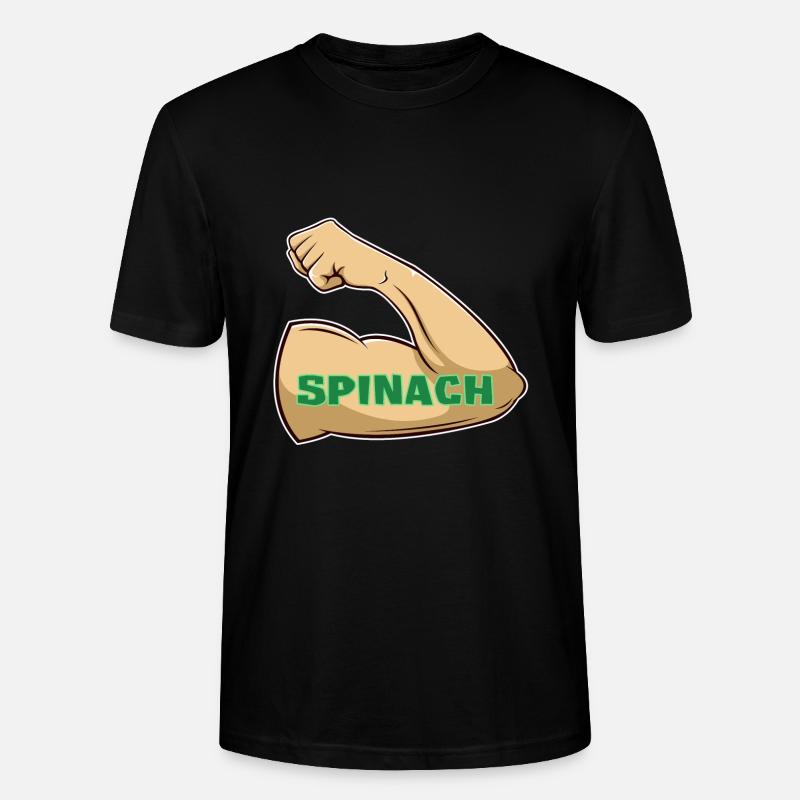 Muscles through spinach - Stanley/Stella CRAFTER Unisex Organic T-Shirt - black