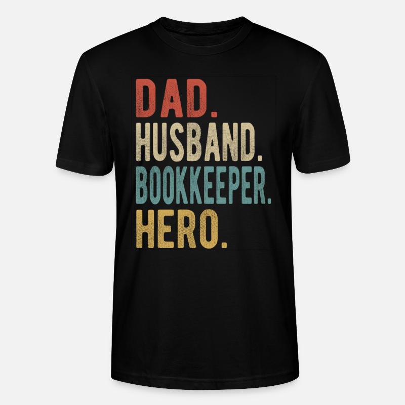 Comptable Papa Mari Héros - T-shirt bio CRAFTER Stanley Stella Unisexe - noir