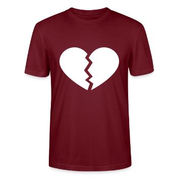 gebroken hart - Stanley/Stella Uniseks bio-T-shirt CRAFTER - bourgognerood - Voor - Alina (178cm) & Michal (187cm)