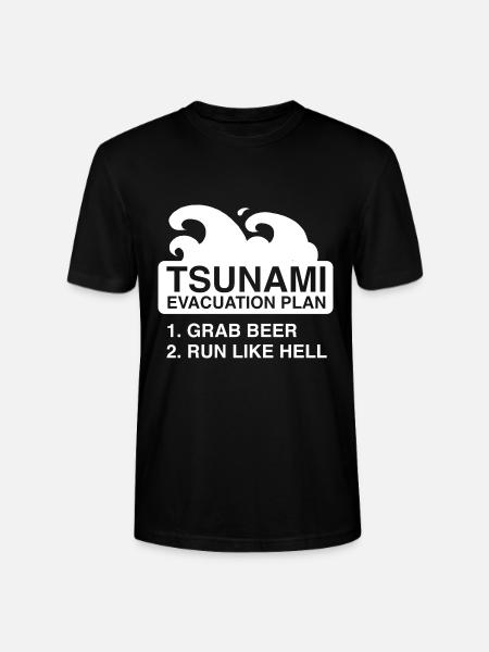 Tsunami-Evakuierungsplan - Stanley/Stella Unisex Bio-T-Shirt CRAFTER - Schwarz