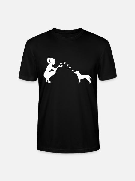 Jack Russell Terrier mit Frau - Stanley/Stella Unisex Bio-T-Shirt CRAFTER - Schwarz