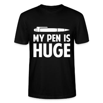Mein Stift ist riesig - Stanley/Stella Unisex Bio-T-Shirt CRAFTER - Schwarz - Vorne - Alina (178cm) & Michal (187cm)