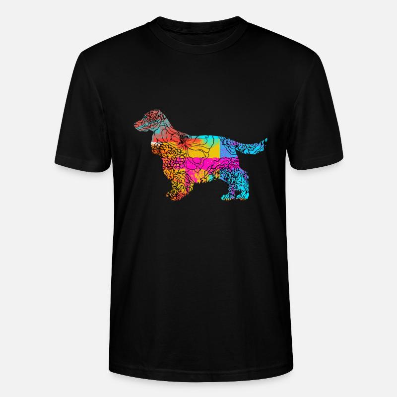 Cocker Spaniel Flowers - Stanley/Stella Unisex Bio-T-Shirt CRAFTER - Schwarz