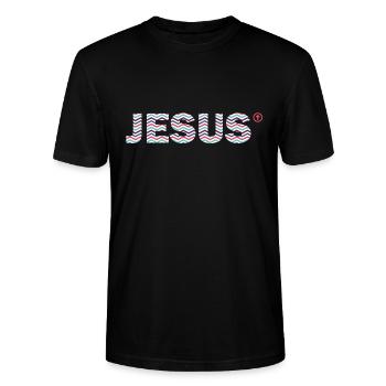 JÉSUS - T-shirt bio CRAFTER Stanley Stella Unisexe - noir - Devant - Alina (178cm) & Michal (187cm)