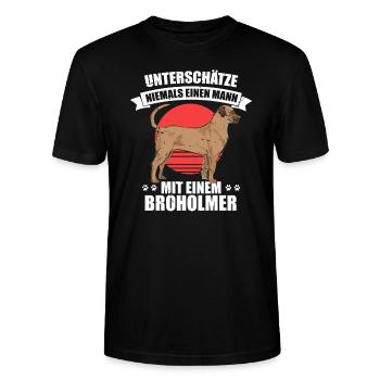 Broholmer Herrchen - Stanley/Stella Unisex Bio-T-Shirt CRAFTER - Schwarz - Vorne - Alina (178cm) & Michal (187cm)