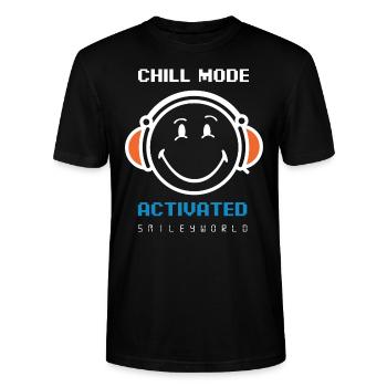 SmileyWorld Chill Mode Activated - T-shirt bio CRAFTER Stanley Stella Unisexe - noir - Devant - Alina (178cm) & Michal (187cm)