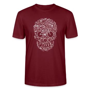 Crâne de bicyclette - T-shirt bio CRAFTER Stanley Stella Unisexe - bordeaux - Devant - Alina (178cm) & Michal (187cm)
