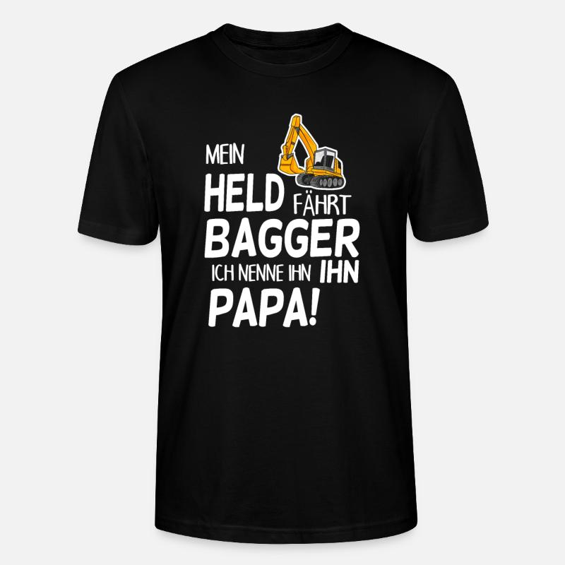 Bagger Held Papa Vater Geschenk - Stanley/Stella Unisex Bio-T-Shirt CRAFTER - Schwarz