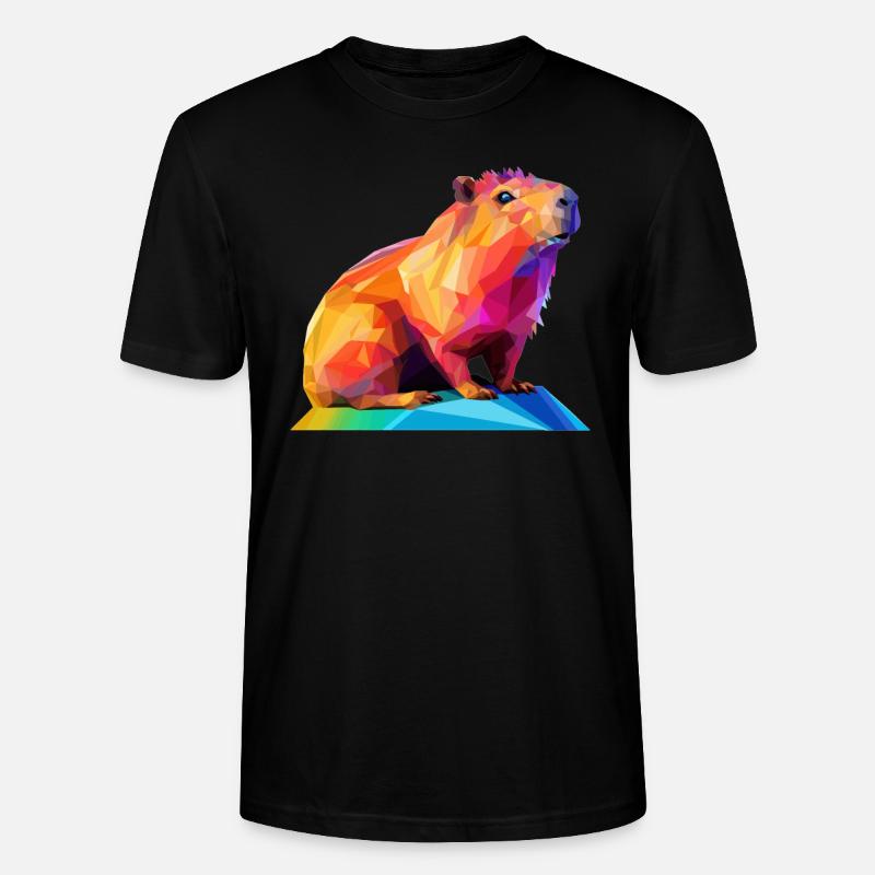 Conception de polygones bas Capybara - T-shirt bio CRAFTER Stanley Stella Unisexe - noir