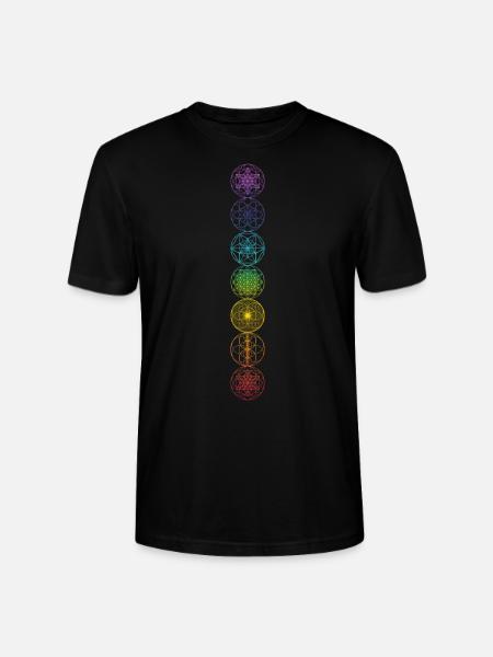 Sacred Geometry 7 Chakras Spiritual Art - Stanley/Stella CRAFTER Unisex Organic T-Shirt - black