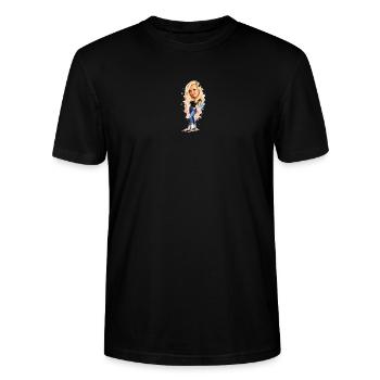 Femme blonde en tenue mode - T-shirt bio CRAFTER Stanley Stella Unisexe - noir - Devant - Alina (178cm) & Michal (187cm)