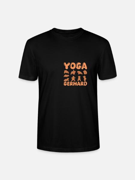 Cat Yoga Gerhard - Stanley/Stella CRAFTER Unisex Organic T-Shirt - black