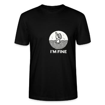 Je vais bien, pouce en l’air. - T-shirt bio CRAFTER Stanley Stella Unisexe - noir - Devant - Alina (178cm) & Michal (187cm)